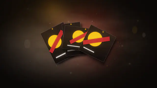 Four campaign formats sharing one abstract gold-and-crimson identity, pinned in a fan against a dark wall.